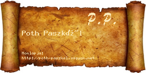 Poth Paszkál névjegykártya